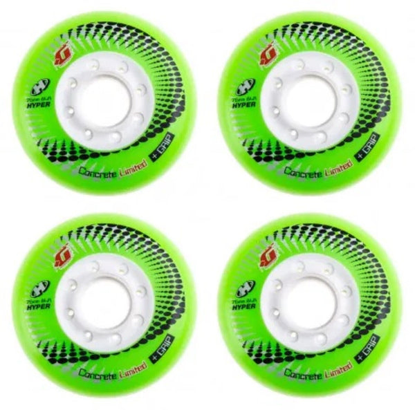 Hyper Wheels Concrete +Grip Limited Performance Outdoor 4er oder 8er Set Rollen - 76mm / 84 A neon green