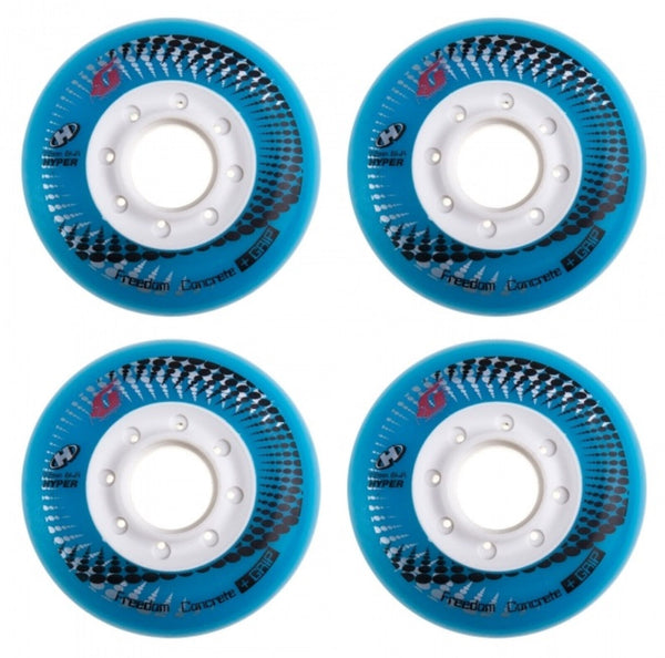 Hyper Wheels Concrete +Grip Performance Outdoor 4er oder 8er Set Rollen - 72mm / 84 A türkis