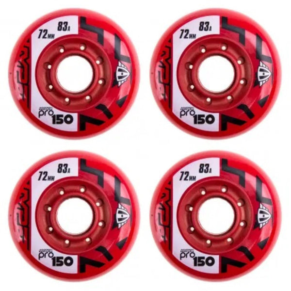 Hyper Inline Wheels Pro 150 Hockey Outdoor 4er oder 8er Set Rollen - 72mm / 83 A red