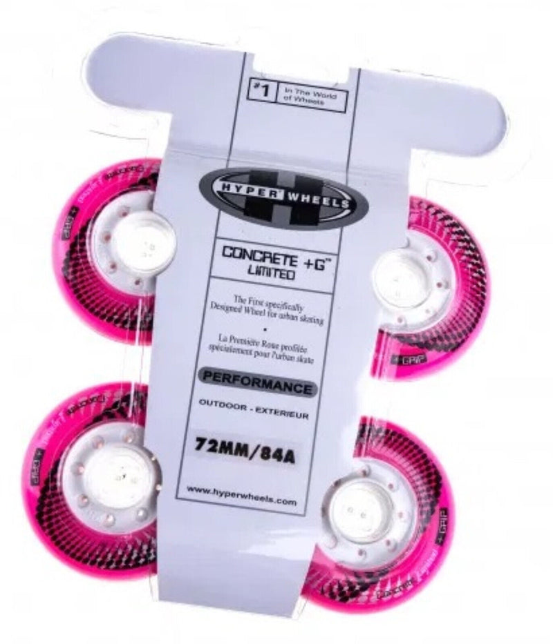 Hyper Wheels Concrete +Grip Limited Performance Outdoor 4er oder 8er Set Rollen - 72mm / 84 A fluo pink