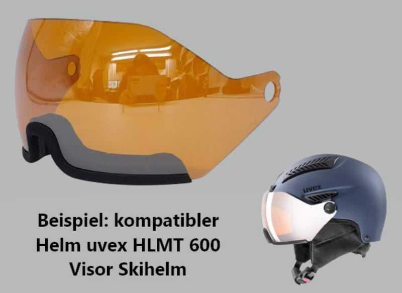 Uvex hlmt 600 visor ESS ltm. silver Ersatz Visier Wechselvisier für Skihelme Scheibe Helm Ersatzscheibe Gr. (57-61 cm) j23