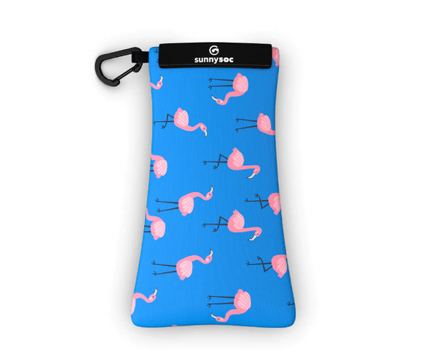 Sunnysoc Flamingo Schutzhülle für Brillen, Handys, Smartphones Tasche Beute Case Handybeutel mit Karabinerhaken Brillenetui Schnappverschluss j23