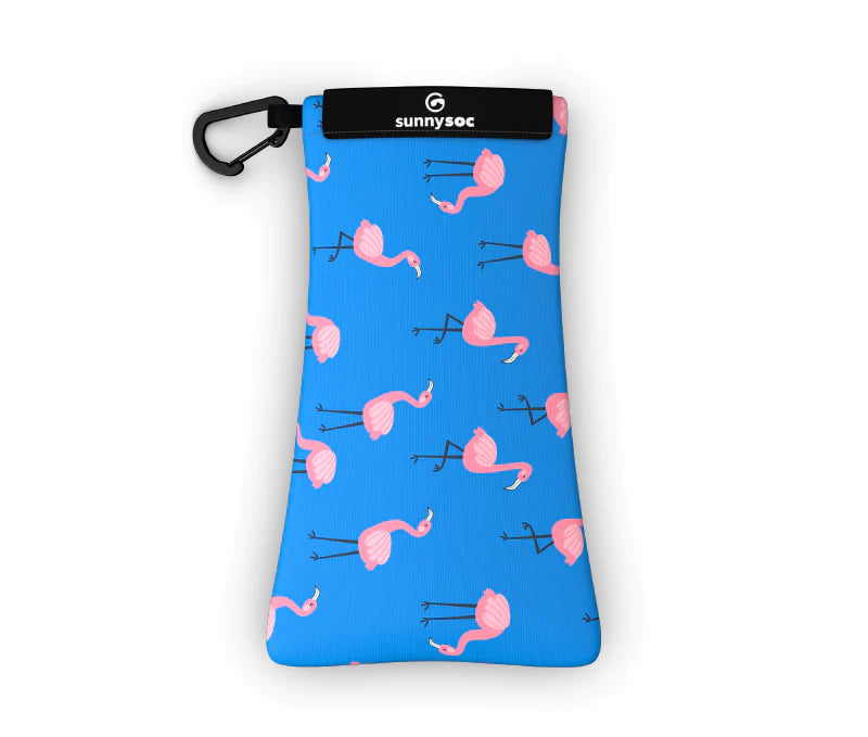 Sunnysoc Flamingo Schutzhülle für Brillen, Handys, Smartphones Tasche Beute Case Handybeutel mit Karabinerhaken Brillenetui Schnappverschluss j23