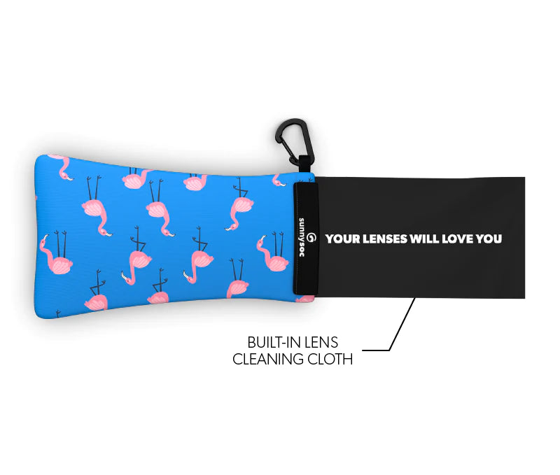 Sunnysoc Flamingo Schutzhülle für Brillen, Handys, Smartphones Tasche Beute Case Handybeutel mit Karabinerhaken Brillenetui Schnappverschluss j23