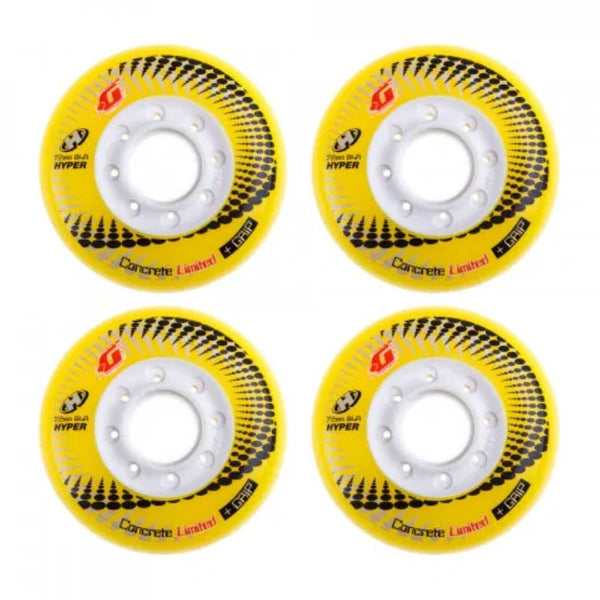 Hyper Wheels Concrete +Grip Limited Performance Outdoor 4er oder 8er Set Rollen - 72mm / 84 A yellow