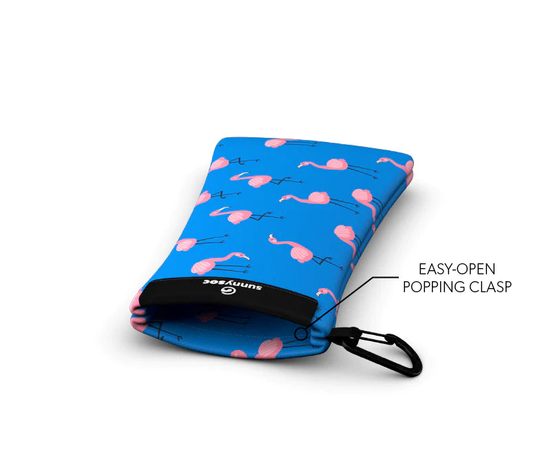 Sunnysoc Flamingo Schutzhülle für Brillen, Handys, Smartphones Tasche Beute Case Handybeutel mit Karabinerhaken Brillenetui Schnappverschluss j23