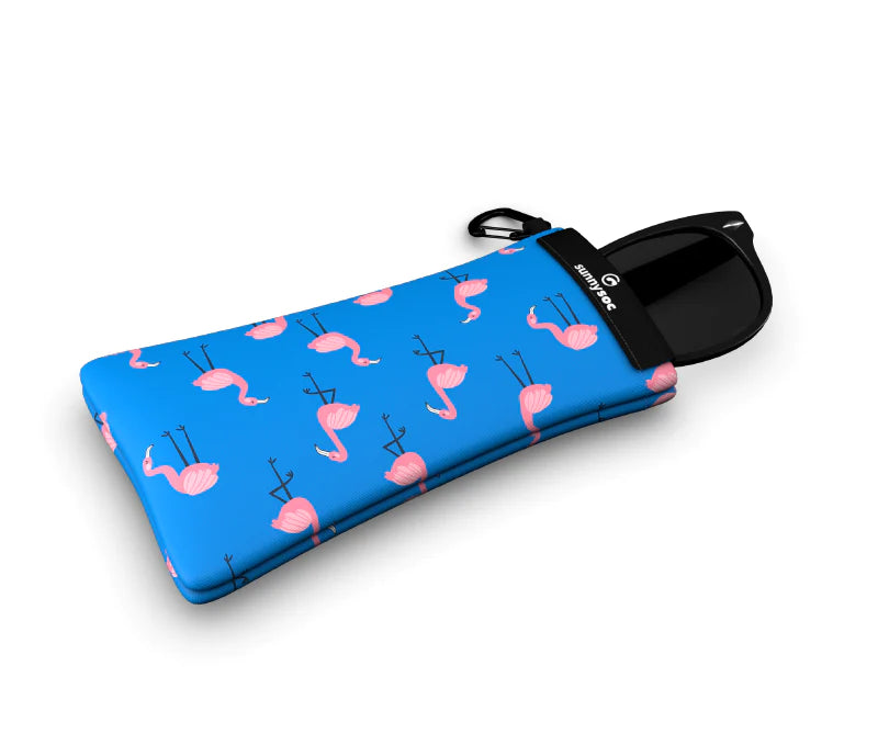 Sunnysoc Flamingo Schutzhülle für Brillen, Handys, Smartphones Tasche Beute Case Handybeutel mit Karabinerhaken Brillenetui Schnappverschluss j23