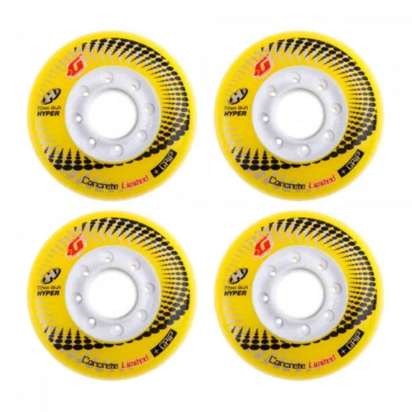 Hyper Wheels Concrete +Grip Limited Performance Outdoor 4er oder 8er Set Rollen - 76mm / 84 A yellow