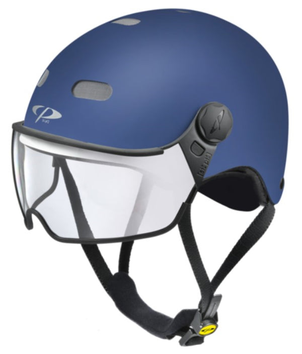 CP Carachillo Urban Fahrradhelm mit Visier (clear) - Radhelm Bikehelm Schutzhelm Fahrrad Bike Helm Unisex maritime blue soft touch j23