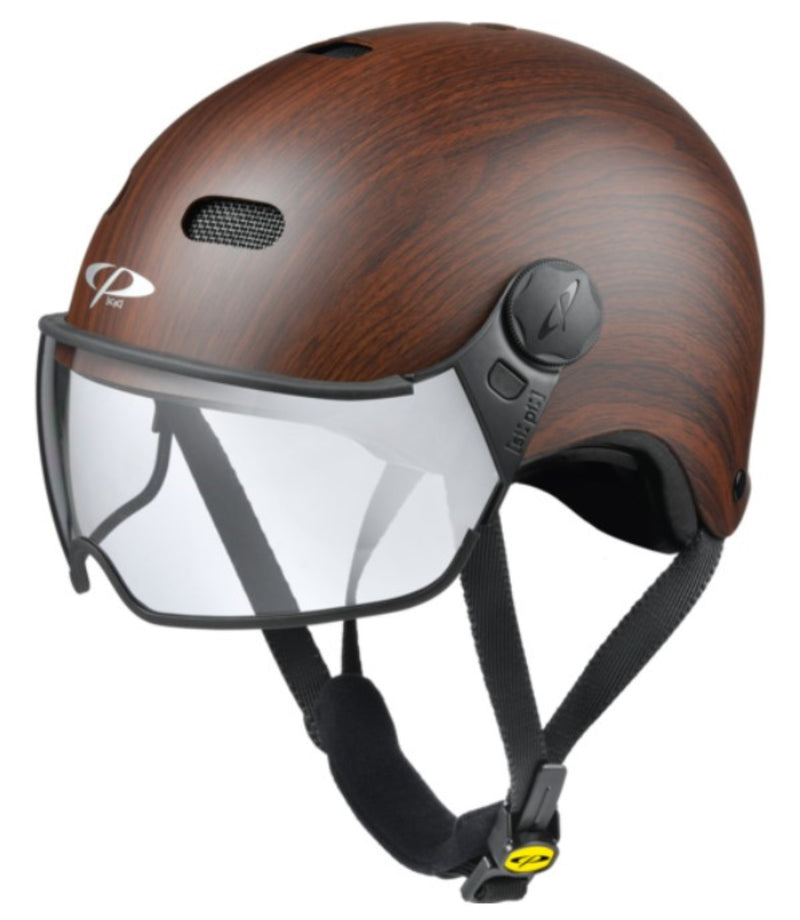 CP Carachillo Urban Fahrradhelm mit Visier (clear) - Radhelm Bikehelm Schutzhelm Fahrrad Bike Helm Unisex cubic wood j23