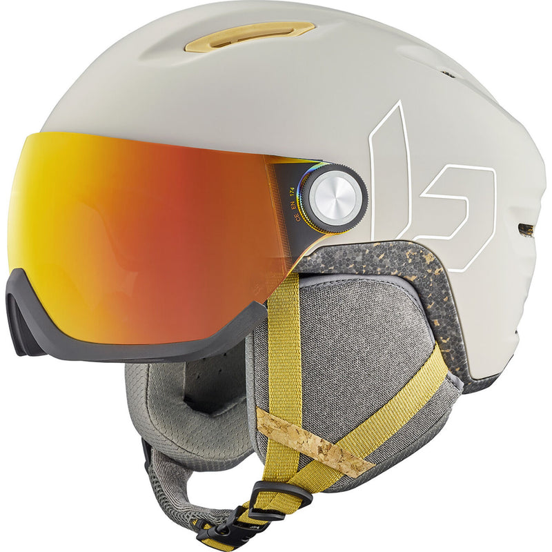 Bollé ECO V-ATMOS Ski- und Snowboardhelm mit Visier oatmeal matte Unisex