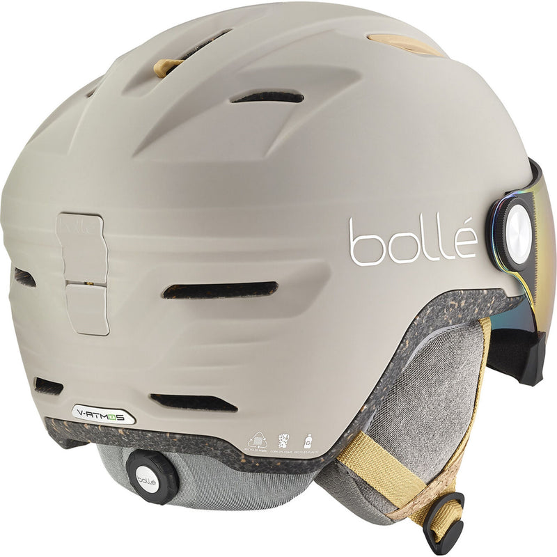 Bollé ECO V-ATMOS Ski- und Snowboardhelm mit Visier oatmeal matte Unisex